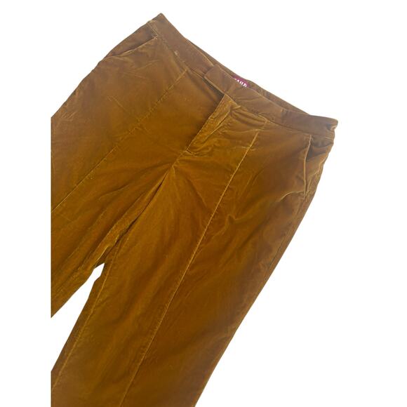 STAUD TOSCA PANTS STRAIGHT OCHER YELLOW MARIGOLD VELVET TROUSERS SIZE 12 - Picture 3 of 9